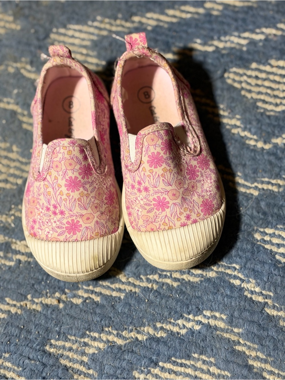 Cat & Jack Pink Floral Slip-On Sneakers